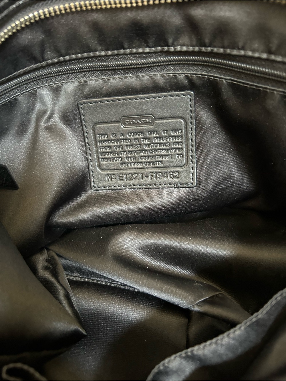 Coach Black Patent Signature Embossed Shoulder Bag - Picture 7 of 11